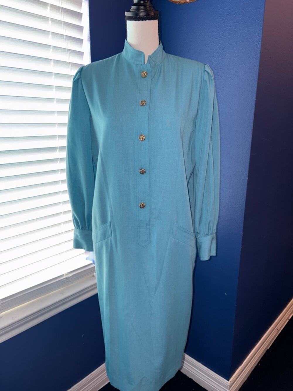 🦚 Vintage 1960s The Wilroy Travelers Teal Shirt Dress | Classic Mod Utility Chi